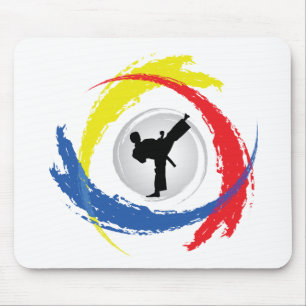 Karate Tricolor Emblem Mouse Pad