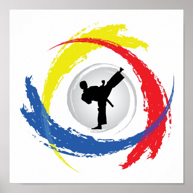 Karate Tricolor Emblem Poster (Front)