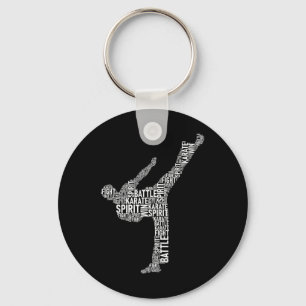 Karate Typography - Martial Arts Coach Comt Self D Key Ring