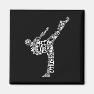 Karate Typography - Martial Arts Coach Comt Self D Magnet