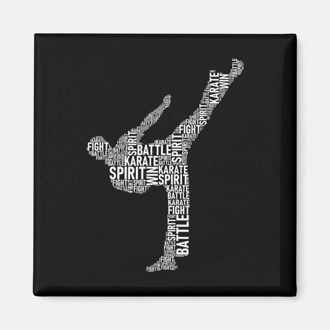 Karate Typography - Martial Arts Coach Comt Self D Magnet (Front)