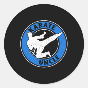 Karate Uncle Karate Fighting Uncle Karate Fighter  Classic Round Sticker