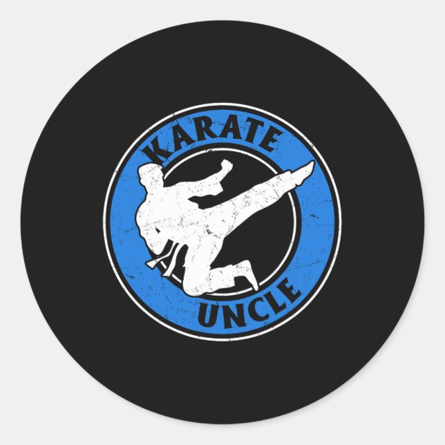 Karate Uncle Karate Fighting Uncle Karate Fighter  Classic Round Sticker (Front)