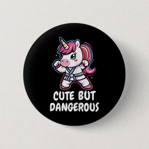 Karate Unicorn Cute But Dangerous Funny Martial Ar 6 Cm Round Badge