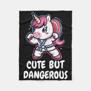 Karate Unicorn Cute But Dangerous Funny Martial Ar Fleece Blanket