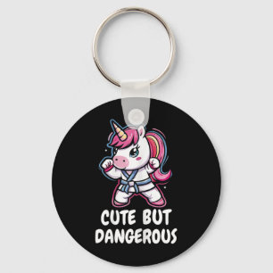 Karate Unicorn Cute But Dangerous Funny Martial Ar Key Ring