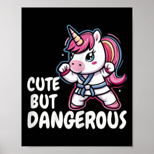 Karate Unicorn Cute But Dangerous Funny Martial Ar Poster