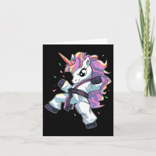 Karate Unicorn Girl Martial Arts Taekwondo Kickbox Card