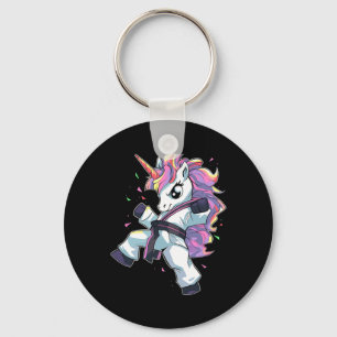 Karate Unicorn Girl Martial Arts Taekwondo Kickbox Key Ring