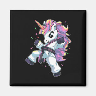 Karate Unicorn Girl Martial Arts Taekwondo Kickbox Magnet