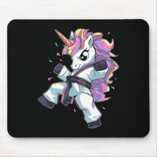 Karate Unicorn Girl Martial Arts Taekwondo Kickbox Mouse Pad