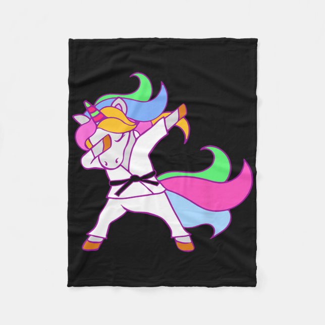 Karate Unicorn Karatecorn Girls  Fleece Blanket (Front)