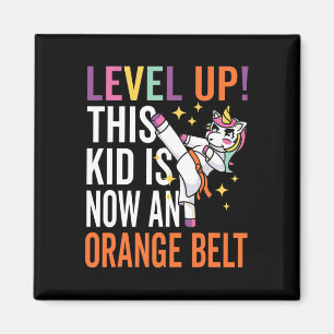Karate Uniform Unicorn Level Up Orange Belt Award Magnet