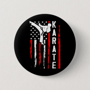 Karate USA American Flag 6 Cm Round Badge