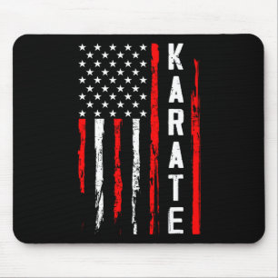 Karate Usa American Flag Mouse Pad