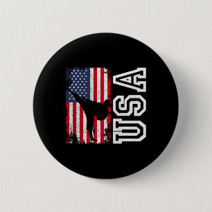 Karate Usa Flag 4th Of July Patriotic American 6 Cm Round Badge