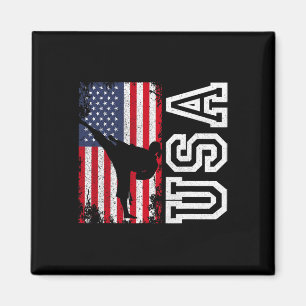 Karate Usa Flag 4th Of July Patriotic American Magnet