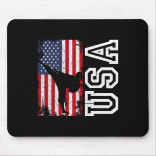 Karate Usa Flag 4th Of July Patriotic American Mouse Pad