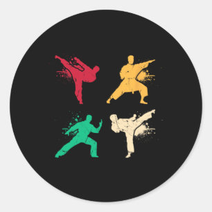 Karate Vintage Martial Arts Kids Costume Adult  Classic Round Sticker