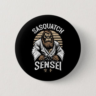 Karate Warrior Legend Sasquatch Sensei Bigfoot Mar 6 Cm Round Badge