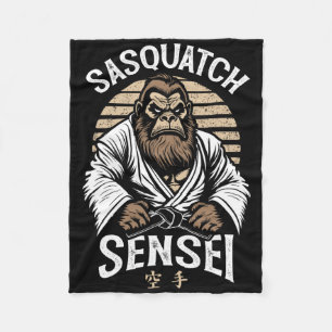 Karate Warrior Legend Sasquatch Sensei Bigfoot Mar Fleece Blanket