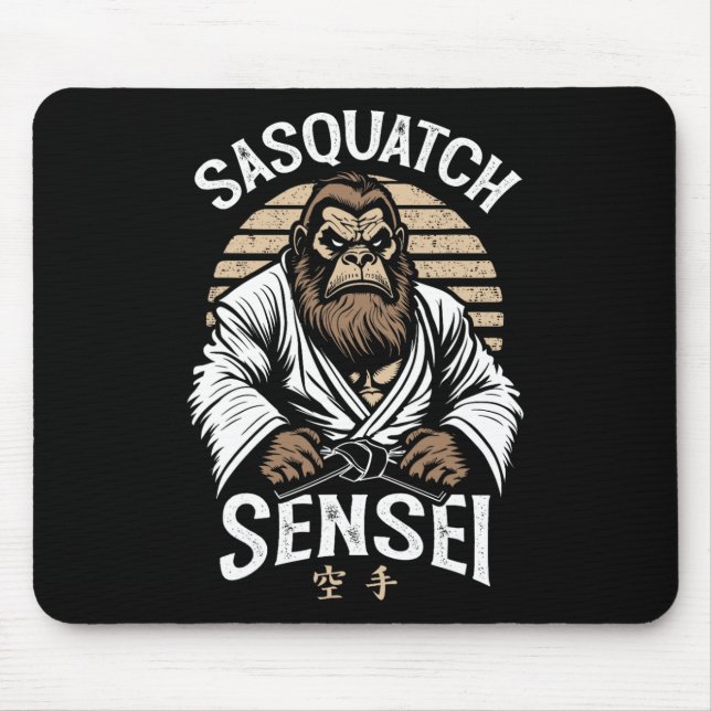 Karate Warrior Legend Sasquatch Sensei Bigfoot Mar Mouse Pad (Front)