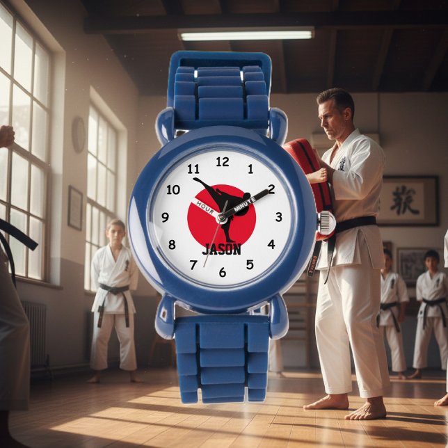 Karate watch for kids with personalised name (kids karate watch)