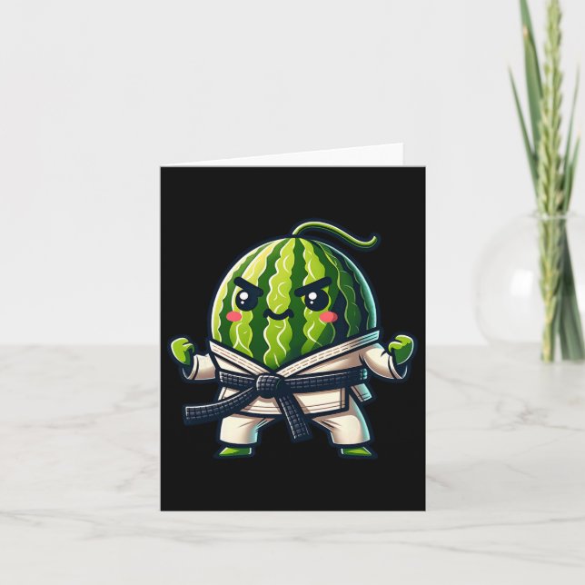 Karate Watermelon Master Cute Fighter  Card (Front)