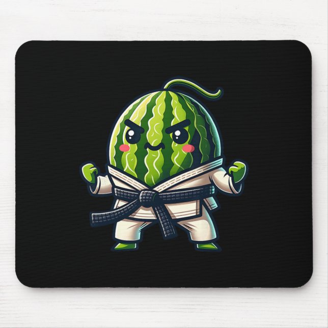 Karate Watermelon Master Cute Fighter  Mouse Pad (Front)