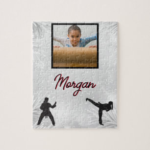Karate Winter Wonder Personalized Photo & Name  Jigsaw Puzzle