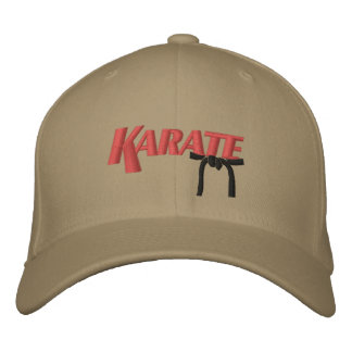 karate with black belt embroidered hat