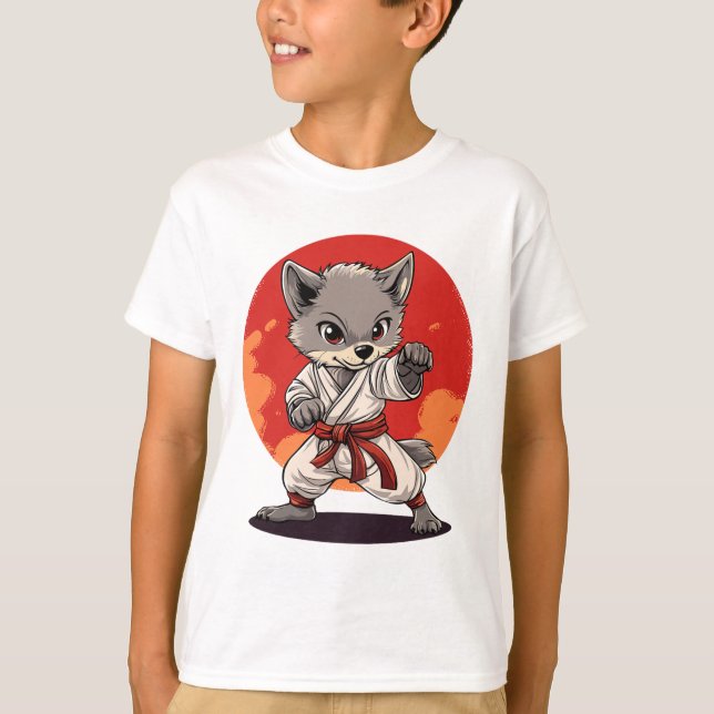 Karate Wolf Martial Arts Enthusiast Spirit  T-Shirt (Front)