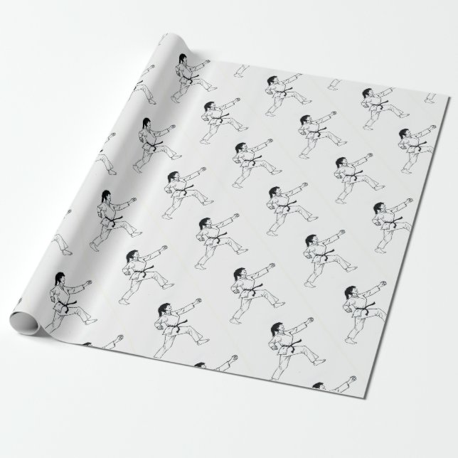 Karate Womyn Wrapping Paper (Unrolled)