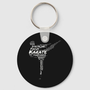 Karate Word Cloud Side Kick Motivational Inspire Key Ring