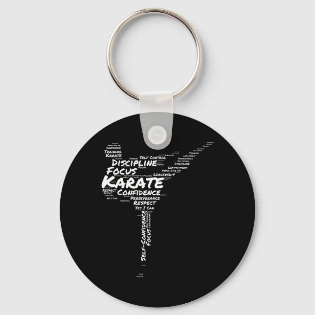Karate Word Cloud Side Kick Motivational Inspire Key Ring (Front)