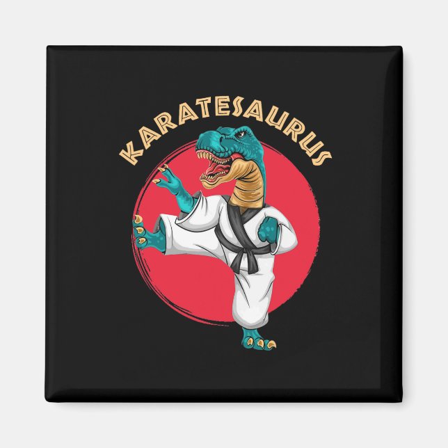Karatesaurus Funny Karate Dinosaur  Magnet (Front)