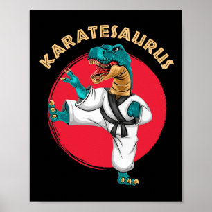 Karatesaurus Funny Karate Dinosaur  Poster