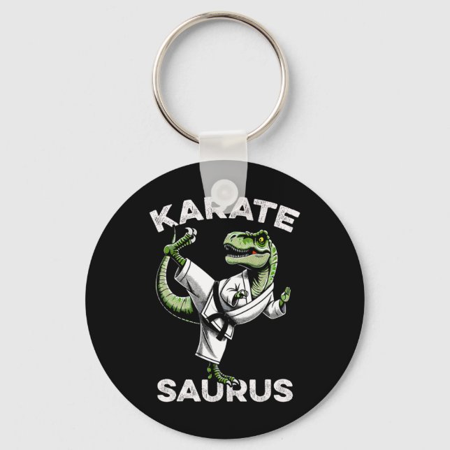 Karatesaurus T-rex Karate Dino Funny Dinosaur Mart Key Ring (Front)