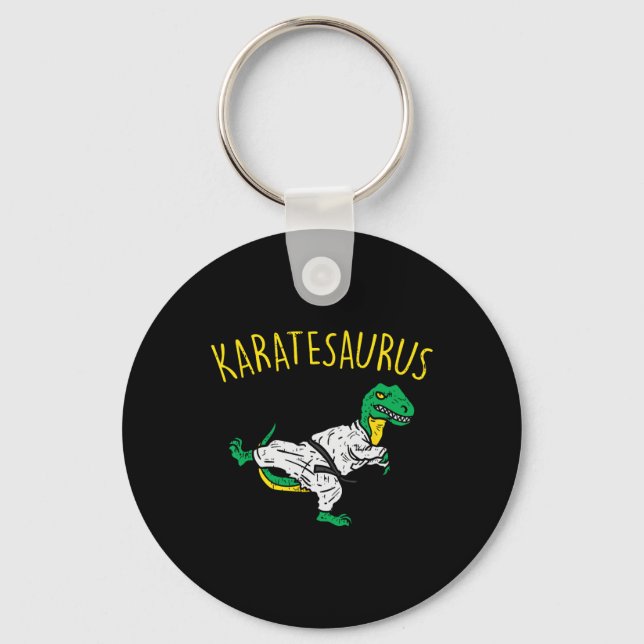 Karatesaurus Trex Karate Funny Dinosaur Martial Ar Key Ring (Front)