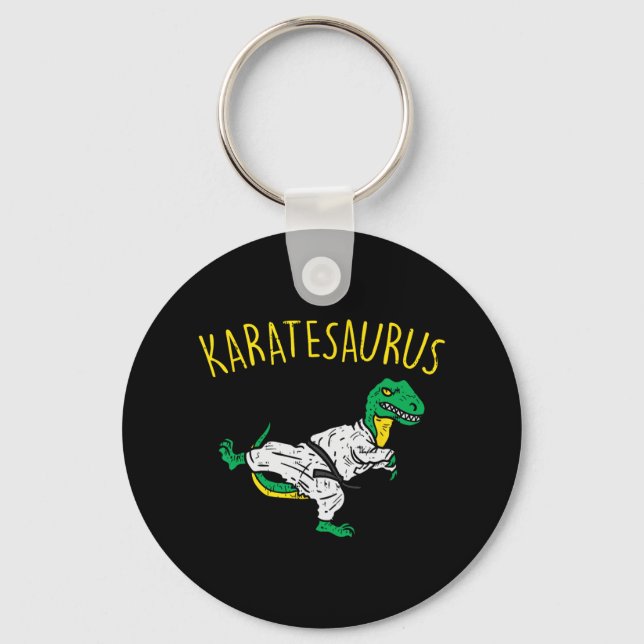 Karatesaurus Trex Karate Funny Dinosaur Martial Ar Key Ring (Front)