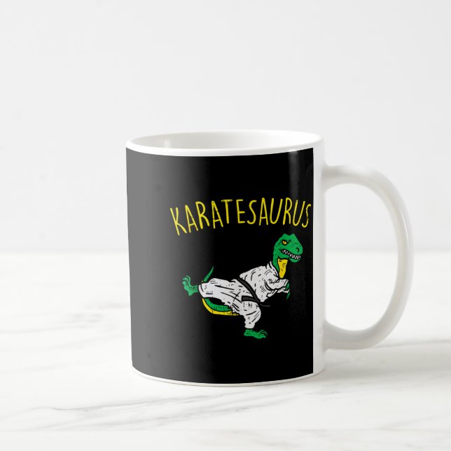 Karatesaurus Trex Karate Funny Dinosaur Martial Coffee Mug (Right)