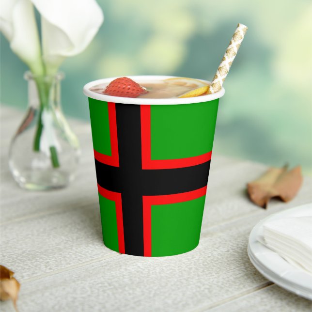 Karelia National Flag Paper Cups (Insitu)
