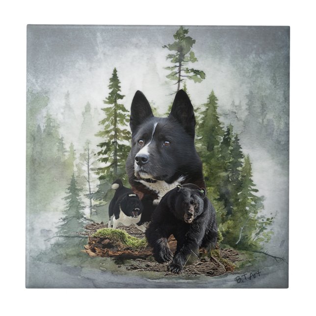Karelian Bear Dog    Ceramic Tile (Front)