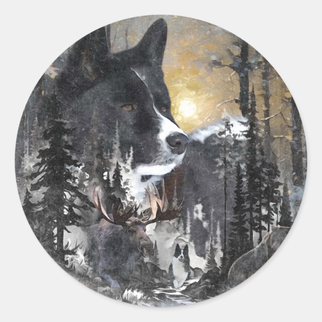 Karelian Bear Dog  Classic Round Sticker (Front)