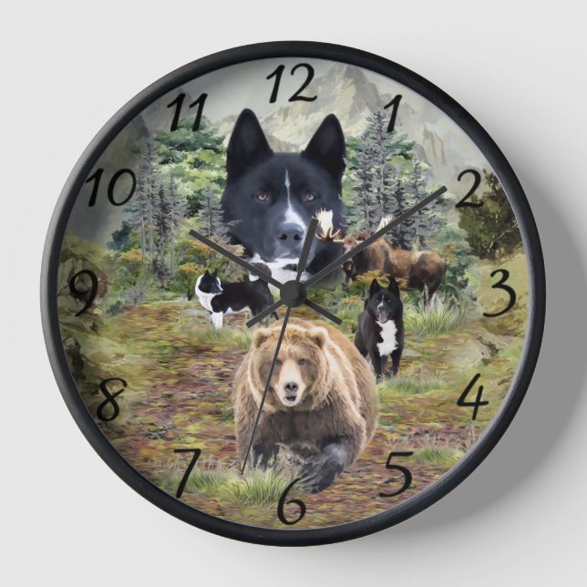 Karelian Bear Dog     Clock (Front)