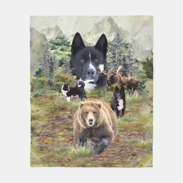 Karelian Bear Dog     Fleece Blanket (Front)