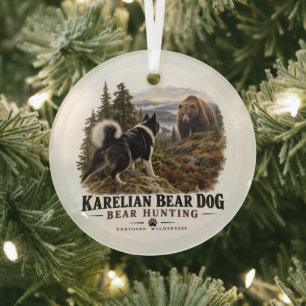 Karelian Bear Dog Glass Tree Decoration