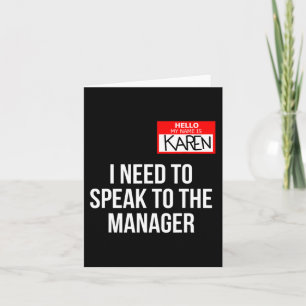 Karen Costume Halloween Can I Speak To The Manage Card