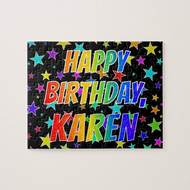"KAREN" First Name, Fun "HAPPY BIRTHDAY" Jigsaw Puzzle (Horizontal)