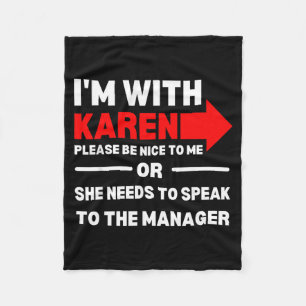 Karen Halloween Costume Funny Need to Speak to The Fleece Blanket